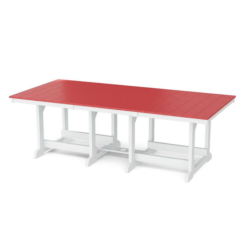 Heritage Cardinal Red and White HDPE Plastic 44 in. x 94 in. Outdoor Dining Table price history on PriceWatchPro