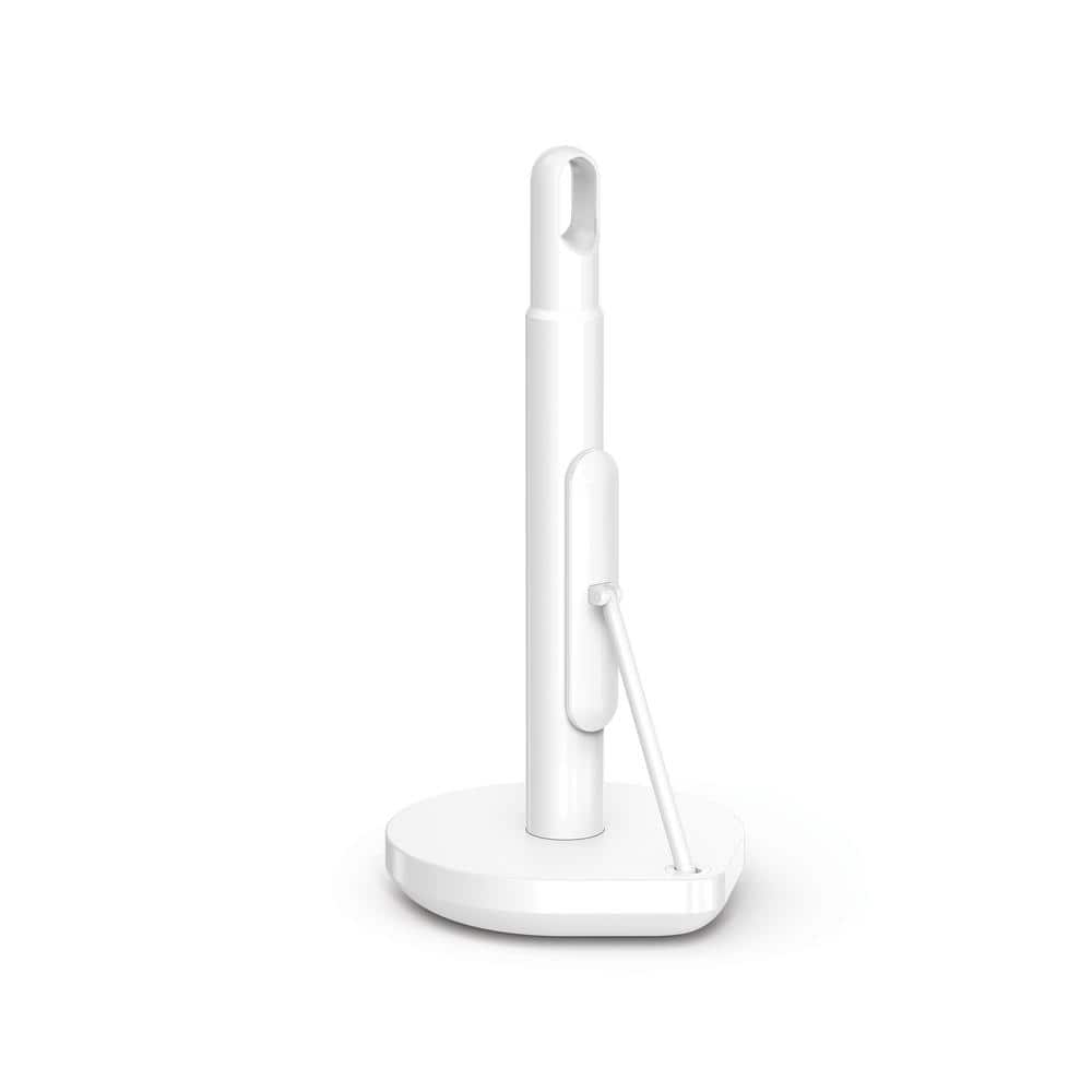 White Steel Tension Arm Paper Towel Holder