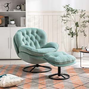 Teal Accent Chair TV Chair Living Room Chair Sofa with Ottoman