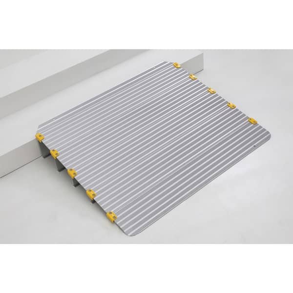 27.5 in. L x 34 in. W x 5 in. H Aluminum Threshold Ramp Silver