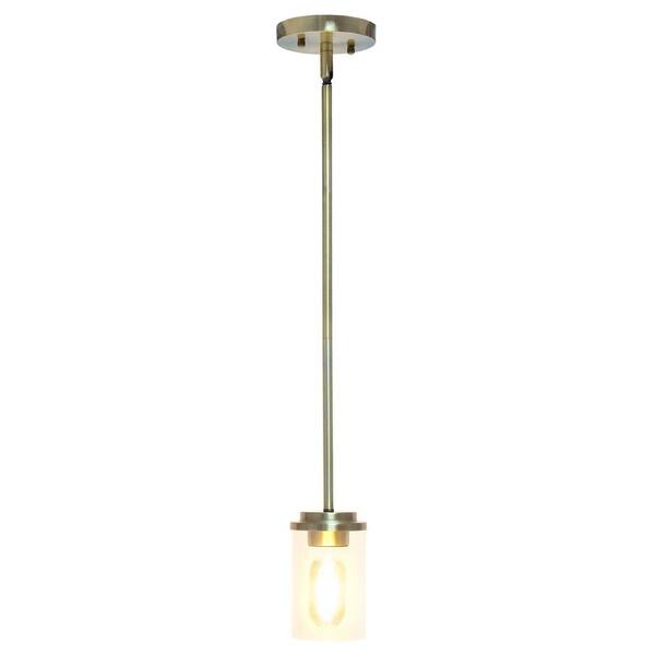 4.7 in. 1-Light Brass Gold Mini Pendant Light, Seeded Glass Pendant Hanging  Light, Modern Black Light Fixture