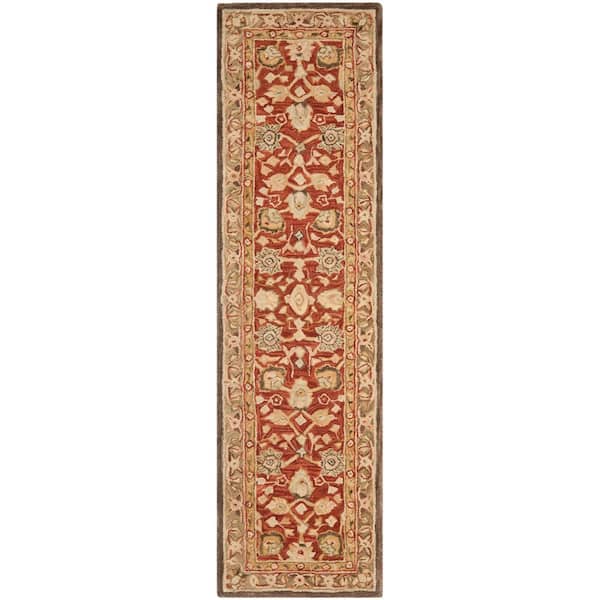 SAFAVIEH Anatolia Rust/Green 2 ft. x 10 ft. Border Runner Rug