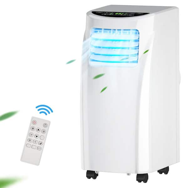 Costway 8,000 BTU Portable Air Conditioner Cools 250 Sq. Ft. with Dehumidifier in White