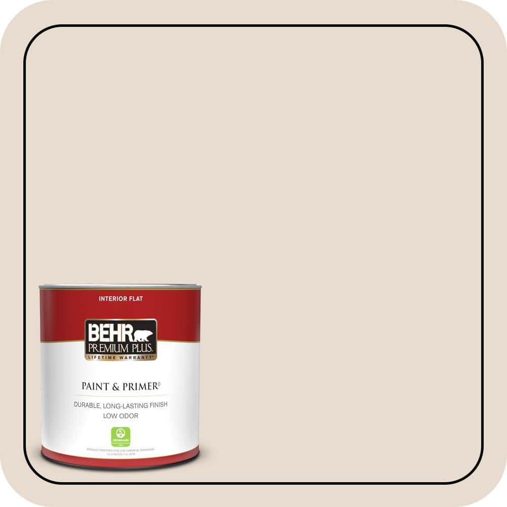 BEHR PREMIUM PLUS 1 qt. #PWN-62 Tuscan Beige Flat Low Odor Interior Paint \u0026  Primer 105004 - The Home Depot, image size:1000x1000