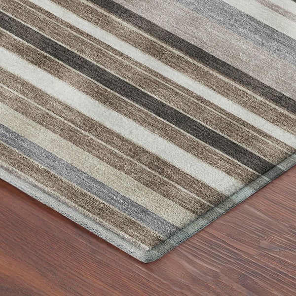 Mayfield Premium Machine Washable Abstract AMF2330 Taupe 3 ft. x 4 ft. Area Rug