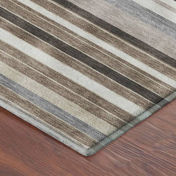 Mayfield Premium Machine Washable Abstract AMF2330 Taupe 9 ft. x 12 ft. Area Rug