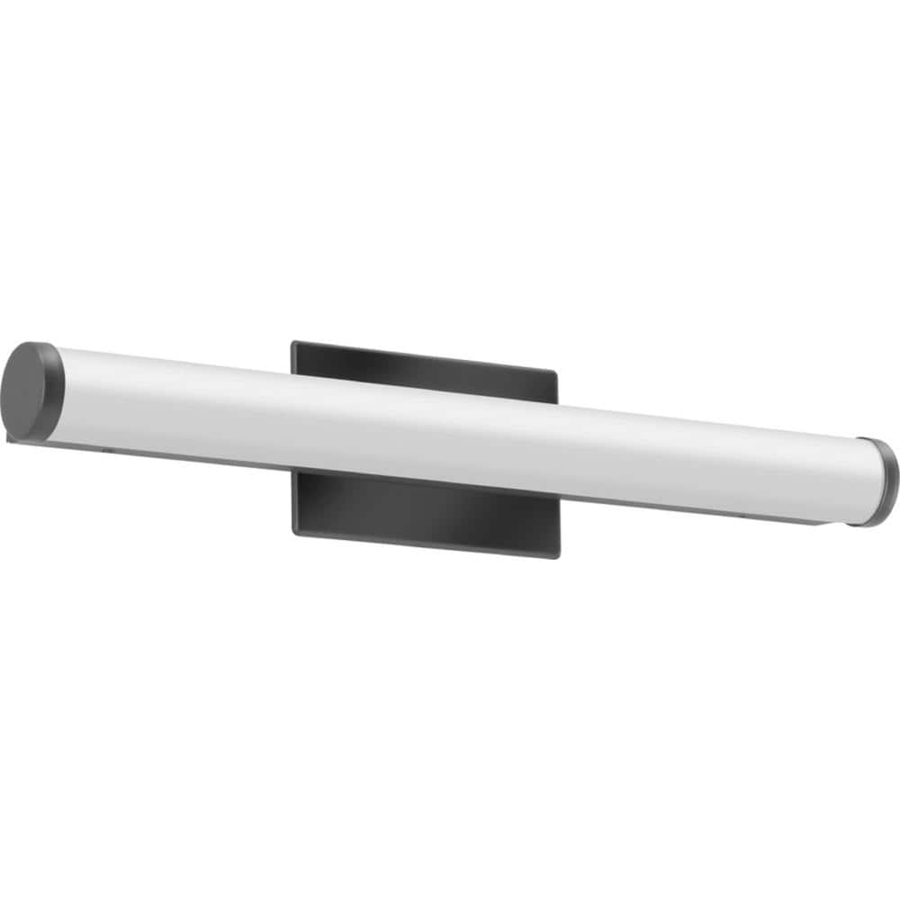 Modern Matte Black 21" LED Vanity Light with White Acrylic Shade