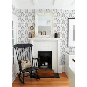 Plum Tree Black Botanical Matte Pre-Pasted Paper Strippable Wallpaper