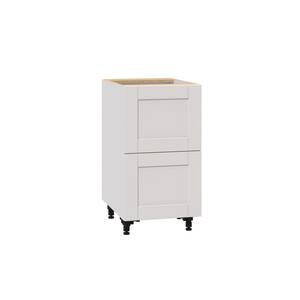 Shaker Assembled 18x34.5x24 in. 2-Drawer Base Cabinet with Metal Drawer Boxes in Vanilla White