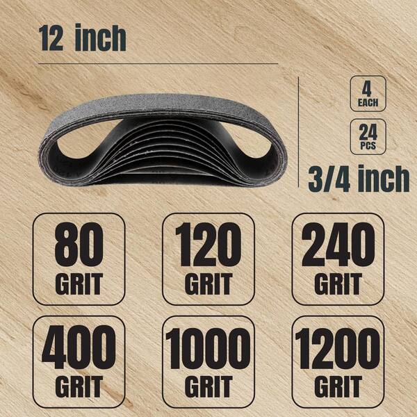 POWERTEC-1/2 x 12 Knives Sharpener Sanding Belts Set for WSKTS Ken Onion  Edition Knife and Tool Sharpener