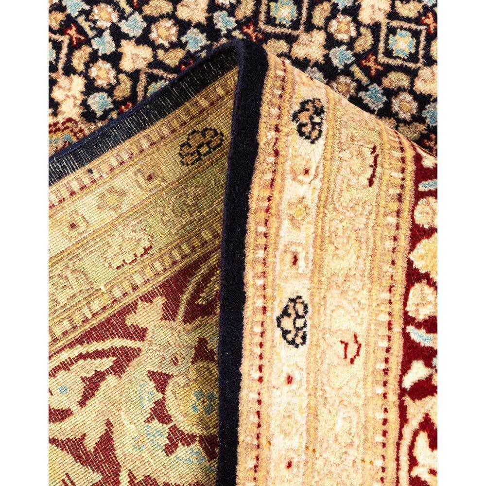 Mogul Blue and Beige Hand-Knotted Wool Area Rug