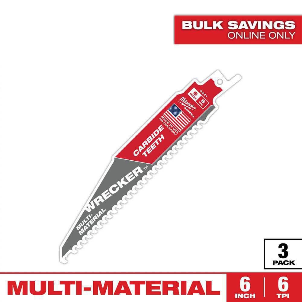 TOLESA Multi-Purpose Sawzall Blades – 10-Pack, M42 & CRV, 5/6/14 TPI Metal & Wood Cutting Reciprocating Saw Blades, Universal 1/2” Shank, For Pros & DIYers