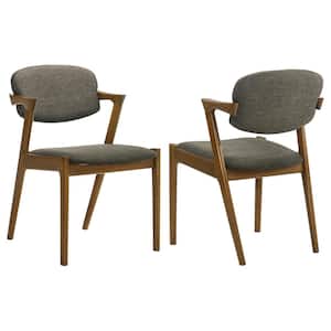 Malone Brown and Dark Walnut Dining Side Chairs (Set of 2)