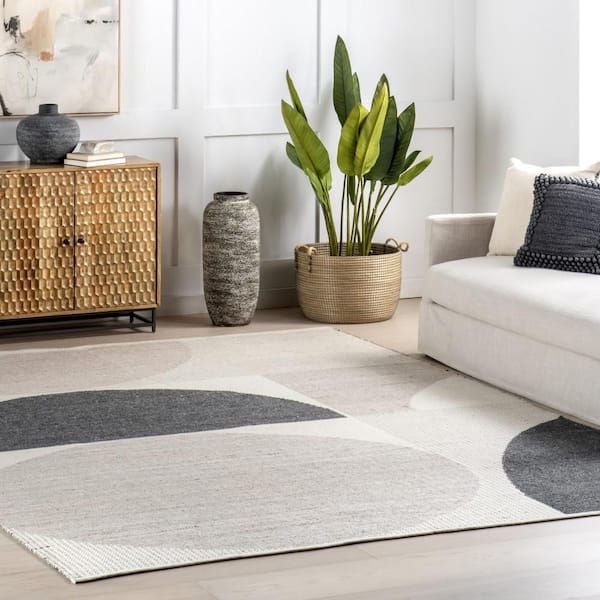 Solay Geometric Beige 8 ft. x 10 ft. Outdoor Area Rug