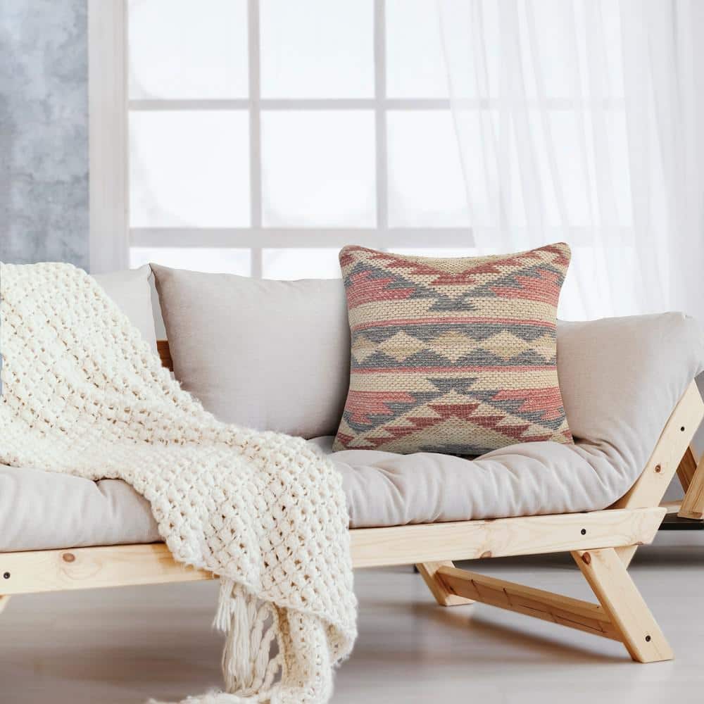 Southwestern Multicolor Cotton Square Throw Pillow Set