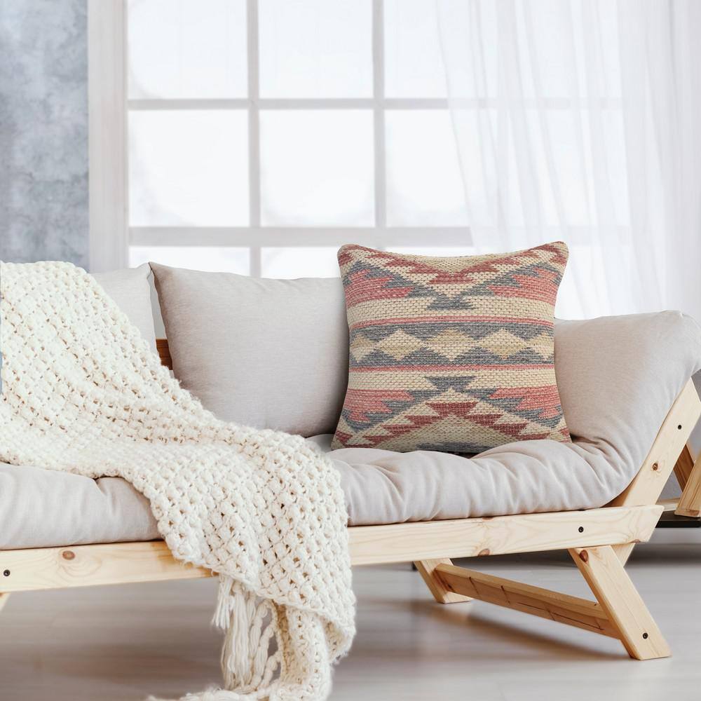 Southwestern Multicolor Cotton Square Throw Pillow Set