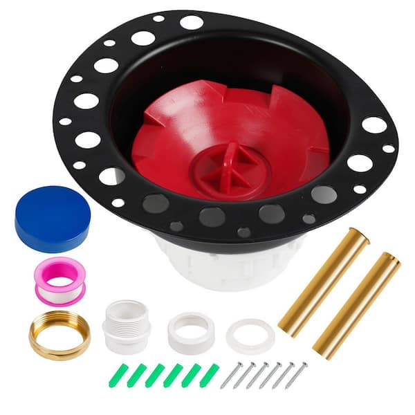 1-Piece Freestanding Tub Drain Rough-in Kit in Black, Included Mounting Hardware, PVC Adapter and Brass Tail Pipe