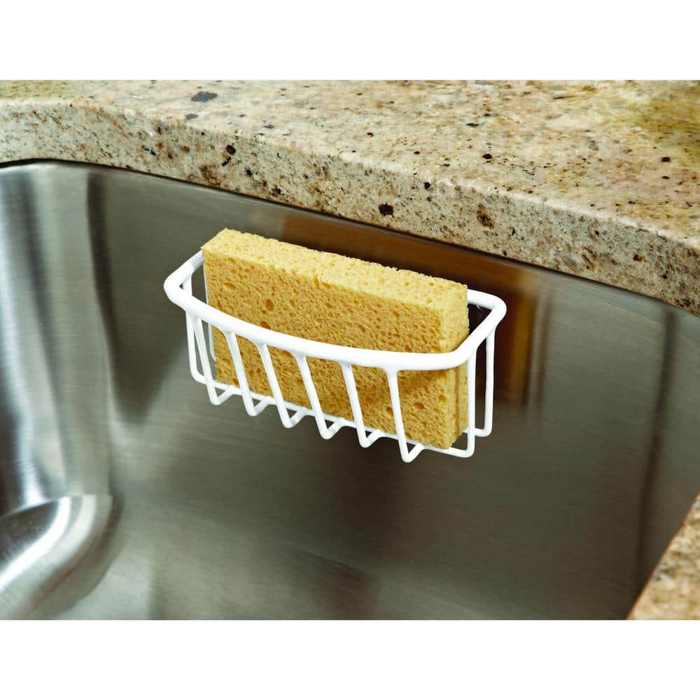 White Ceramic Suction Mount Sponge Holder