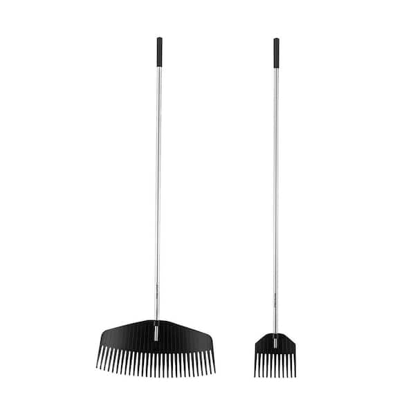 Fiskars 67 in. Lightweight Aluminum Handle Leaf Rake and Shrub Rake