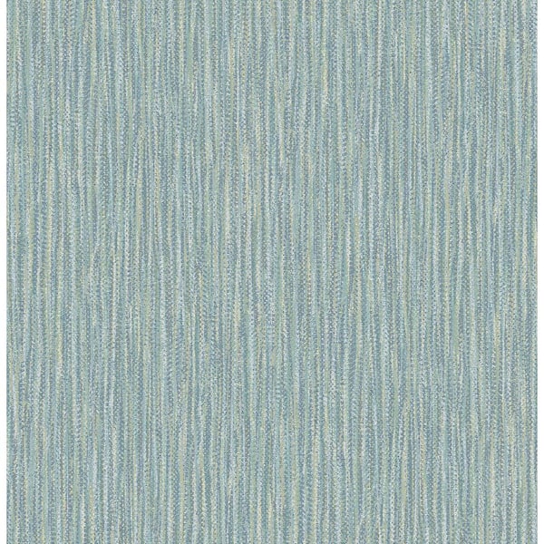 A-Street Prints Raffia Aqua Faux Grasscloth Aqua Wallpaper Sample