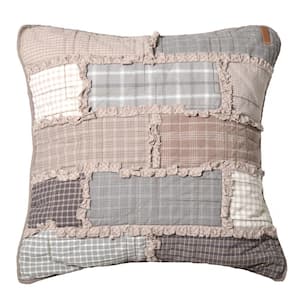 Smoky Cobblestone Grey Geometric Polyester 18 in. x 18 in. Throw Pillow