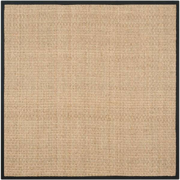 SAFAVIEH Natural Fiber Natural/Black 3 ft. x 3 ft. Border Woven Square Area Rug