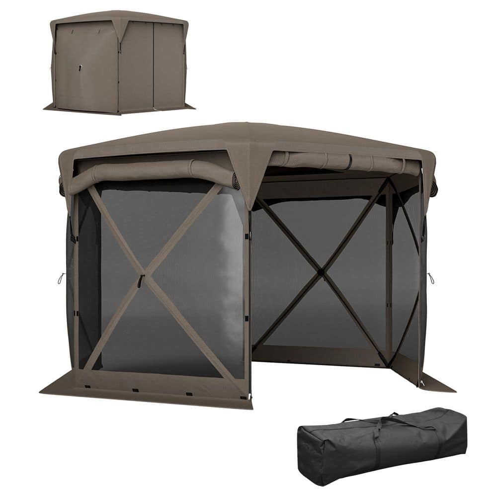 11 ft. x 11 ft. Pop Up Gazebo Screen Tent House with UPF30 plus Removable R