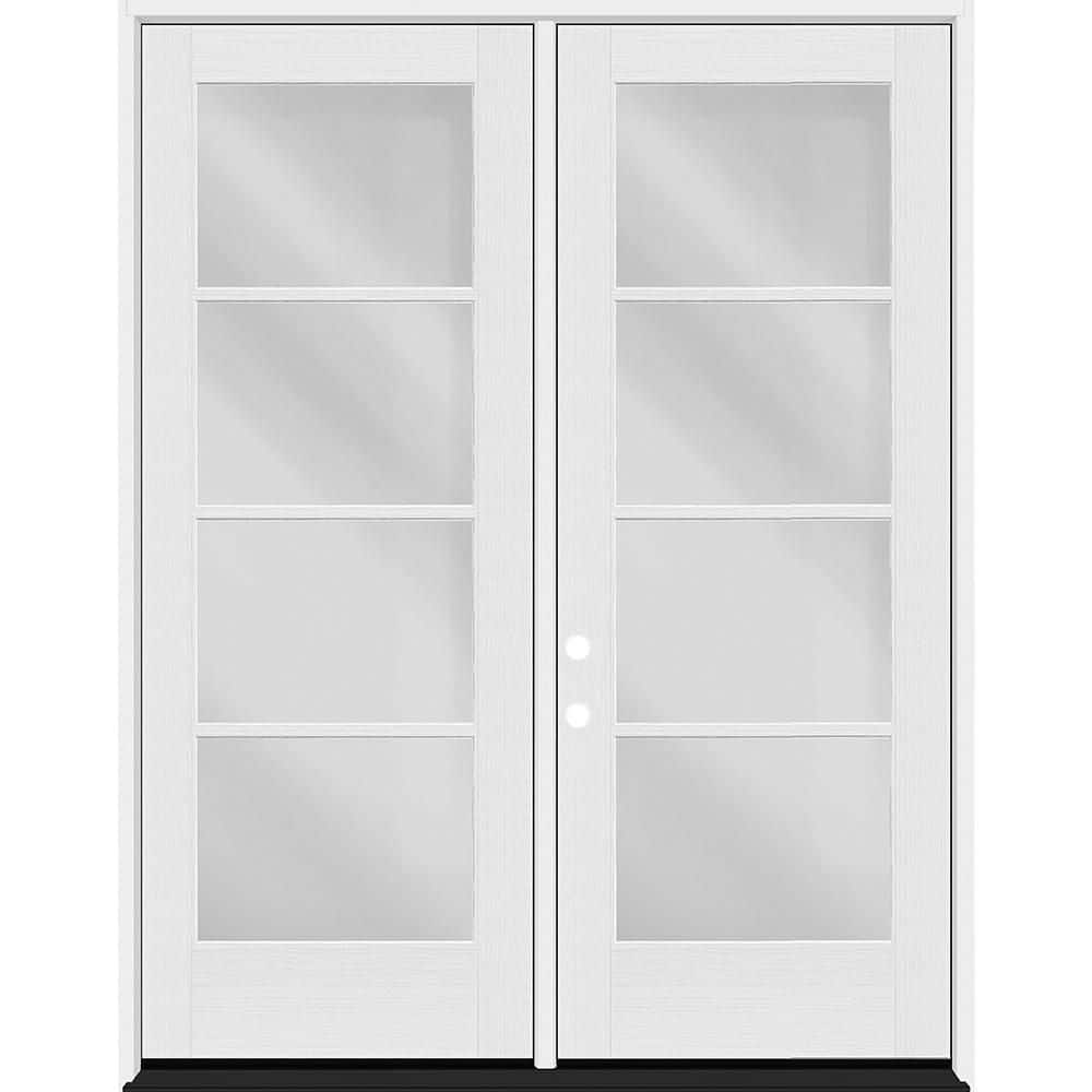 Legacy 60 in. x 96 in. Icon 4L Modern Clear Glass RHIS Unfinished Fiberglass Double Prehung Front Door with 4-9/16 Jamb price history on PriceWatchPro