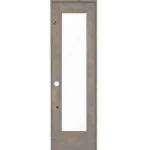 24 in. x 80 in. Rustic Knotty Alder Right-Hand Full-Lite Clear Glass Grey Stain Solid Wood Single Prehung Interior Door