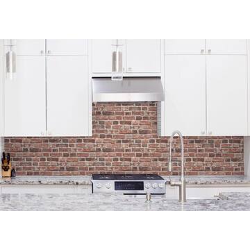 Distressed Brick Red Brick Vinyl Peel & Stick Wallpaper Roll (Covers 30.75 Sq. Ft.)