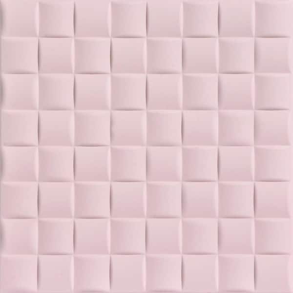 A La Maison Ceilings Cobblestone Powder Blush 1.6 ft. x 1.6 ft. Decorative Foam Glue Up Ceiling Tile (21.6 sq. ft./case)