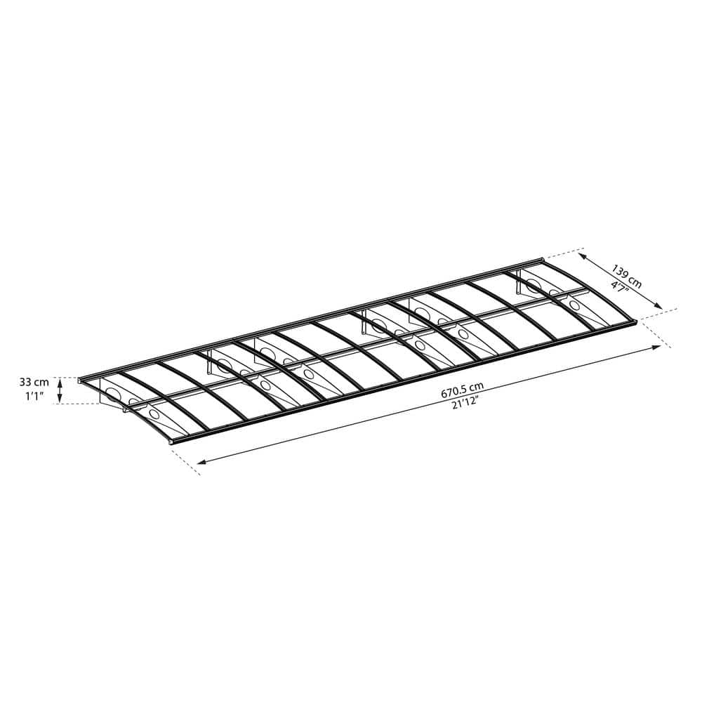 Herald 5 ft. x 22 ft. Off-White Aluminum Door and Window Awning