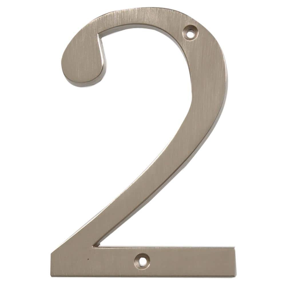 4 in. Satin Nickel Flush Mount Metal House Number 2 price history on PriceWatchPro