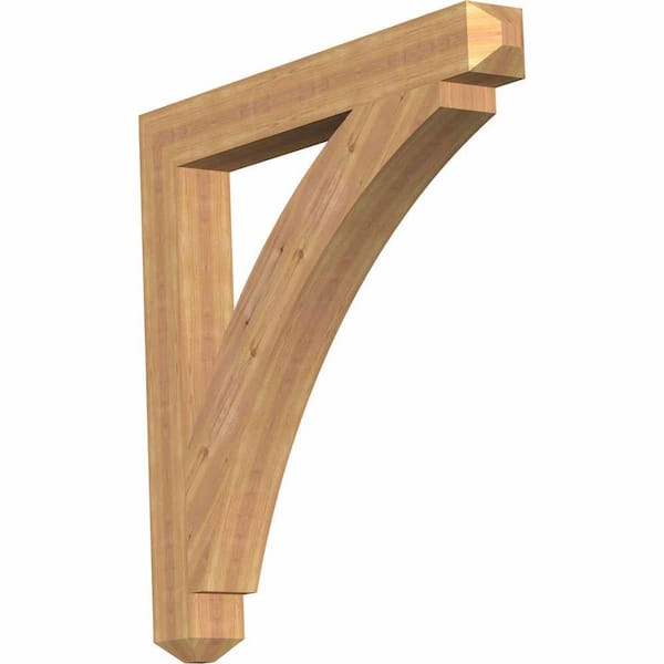 Ekena Millwork 5.5 in. x 48 in. x 48 in. Western Red Cedar Thorton Craftsman Smooth Bracket