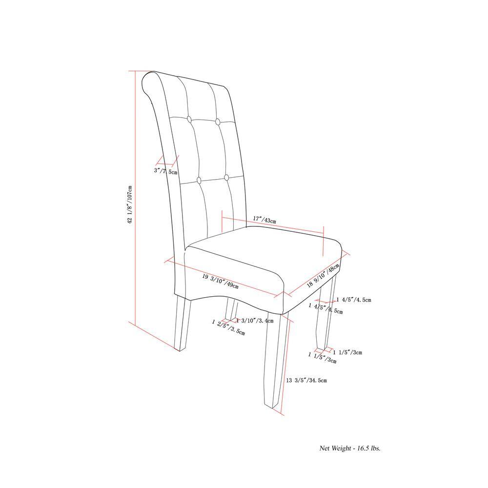 High-Back Denim Blue Linen Parsons Side Chair