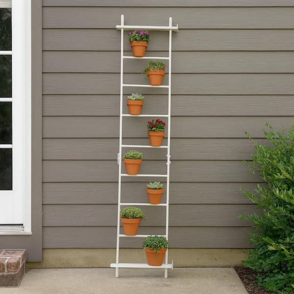 7-Tier White Metal Rectangle Plant Display Stand (36 in. H W X 86.75 in. H)