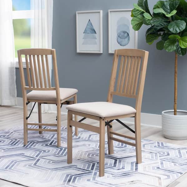 Linon Home Decor Tayte Gray-wash wood seat Mission Folding