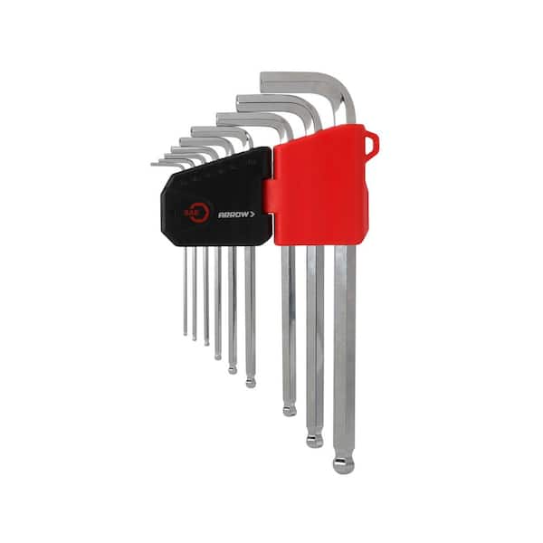 Arrow L-style Hex Key Set with SAE Measurements-(9 Pieces)