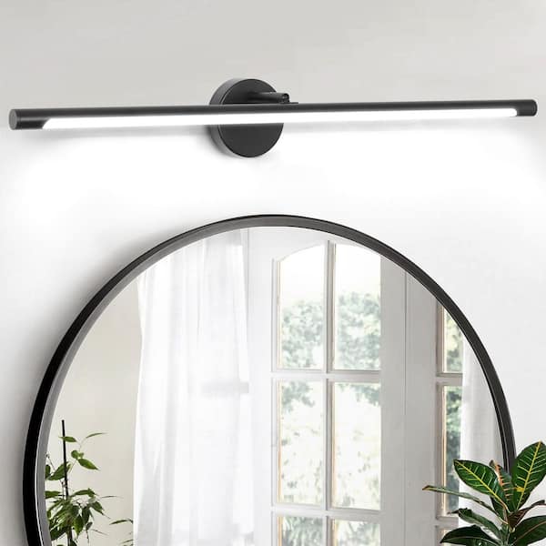LamQee 31. 5in. 1-Light Black LED Bathroom Vanity Light Bar with Rotatable Arm