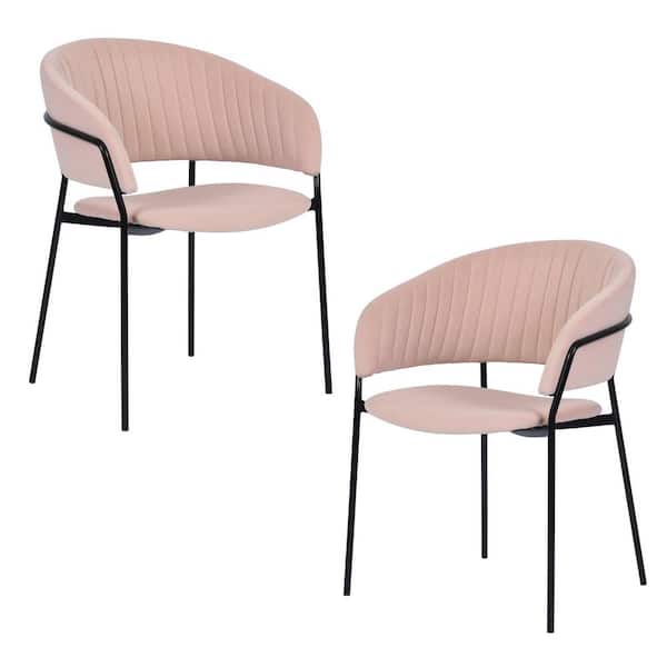 Homy Casa Pink Dining Chair Upholstered (Set of 2)