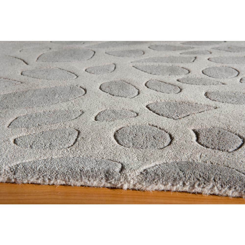 Silver Geometric Hand-Tufted Wool 8' x 10' Area Rug