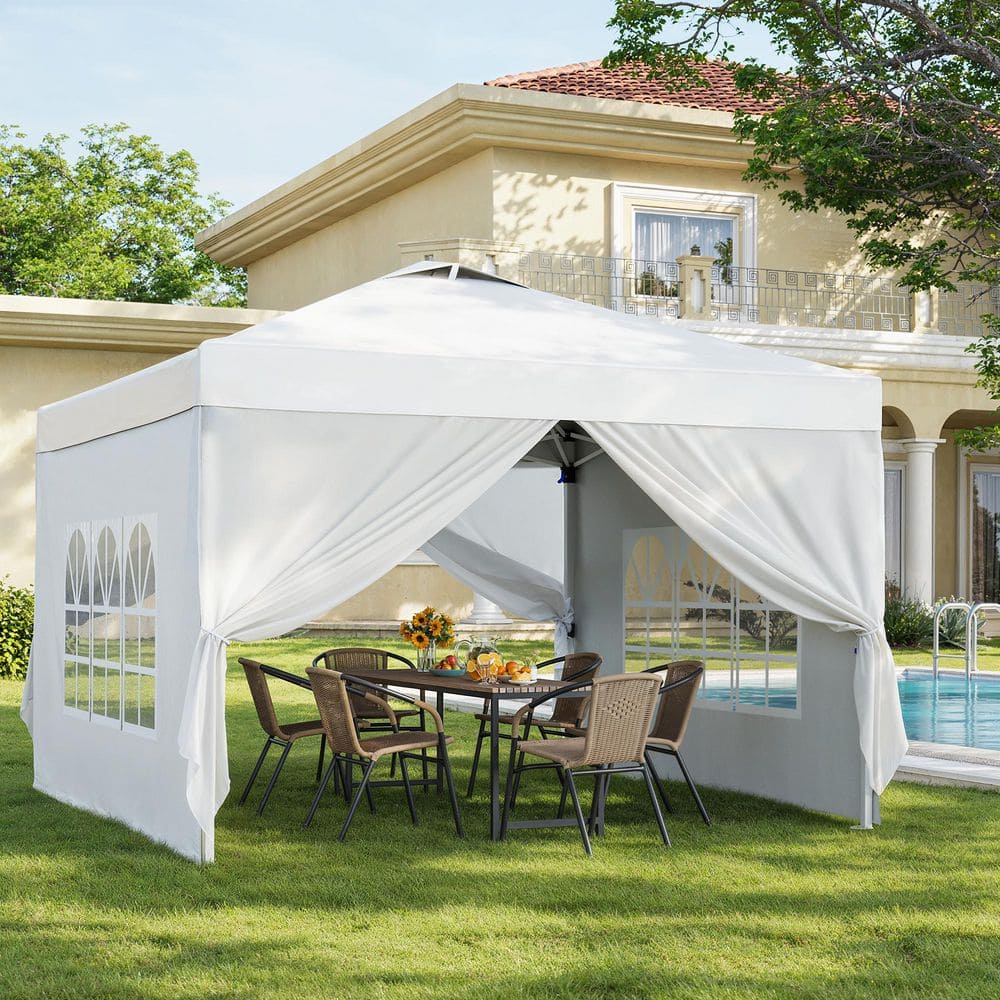 Lofka 10 ft. x 10 ft. Pop-Up Canopy Tent with 4-Removable
