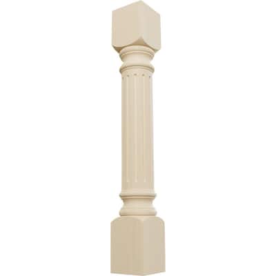 5 in. x 5 in. x 35-1/2 in. Unfinished Rubberwood Richmond Fluted Cabinet Column