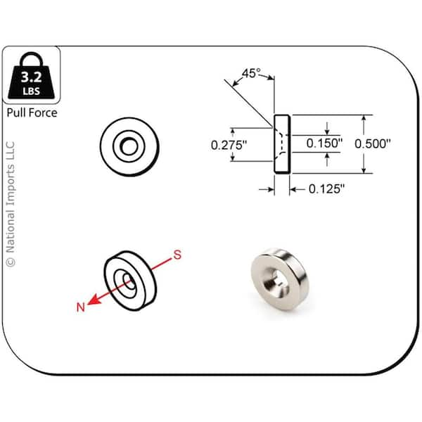 White Magnets Countersunk