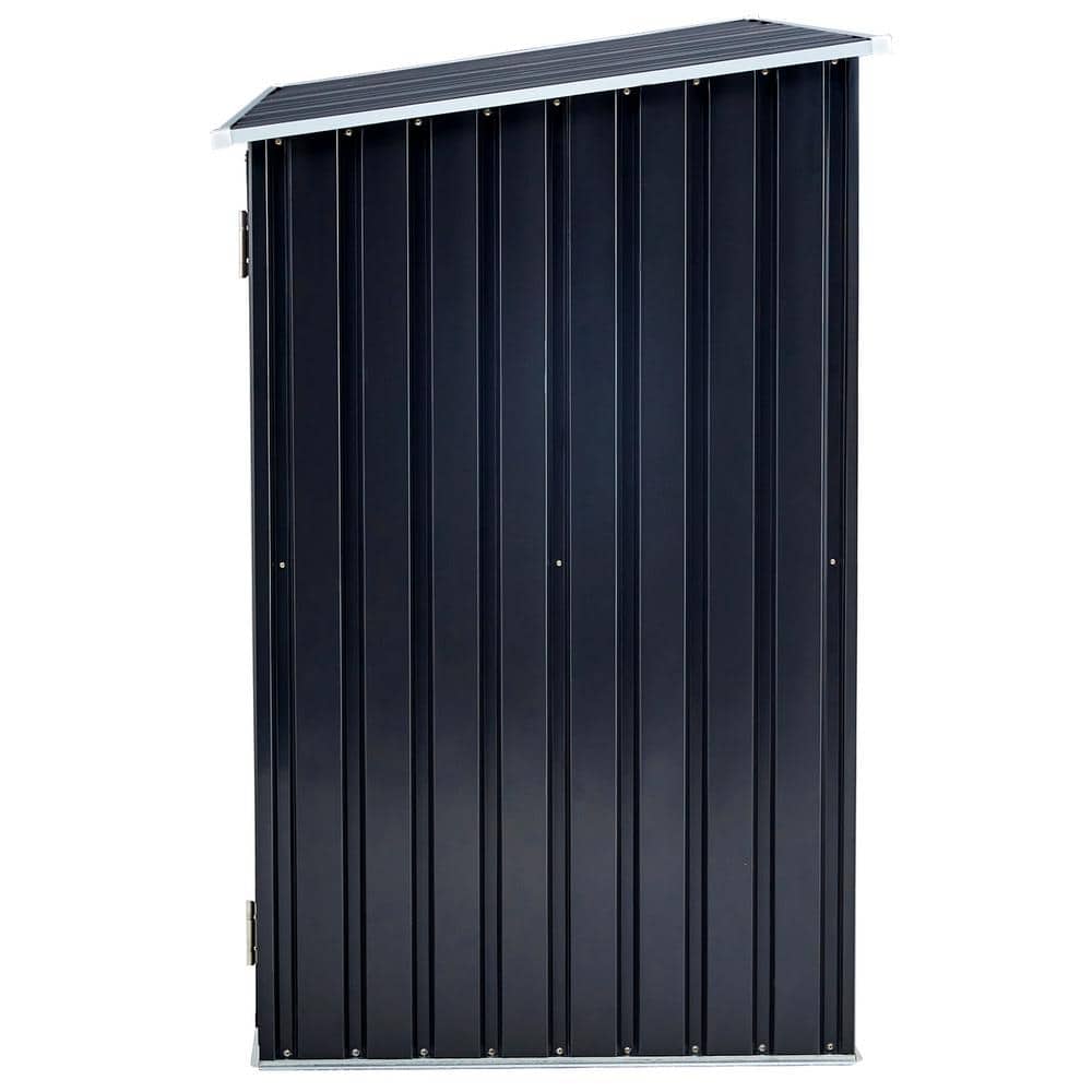 98 in. Dark Gray Galvanized Steel Outdoor Firewood Storage Shed