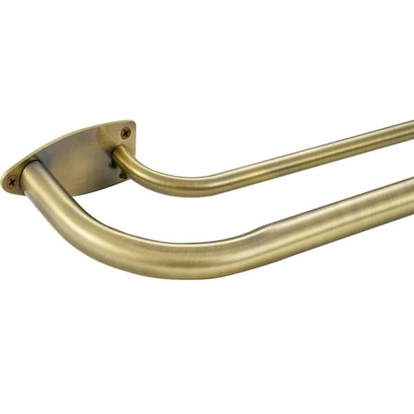 48 in. - 84 in. Adjustable 1 in. Wrap Around Double Curtain Rod in Antique Bronze