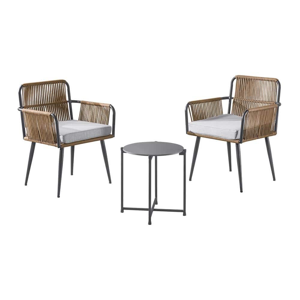 Alburgh All-Weather Outdoor Conversation Set with 2-Rope Chairs and 18 in. 