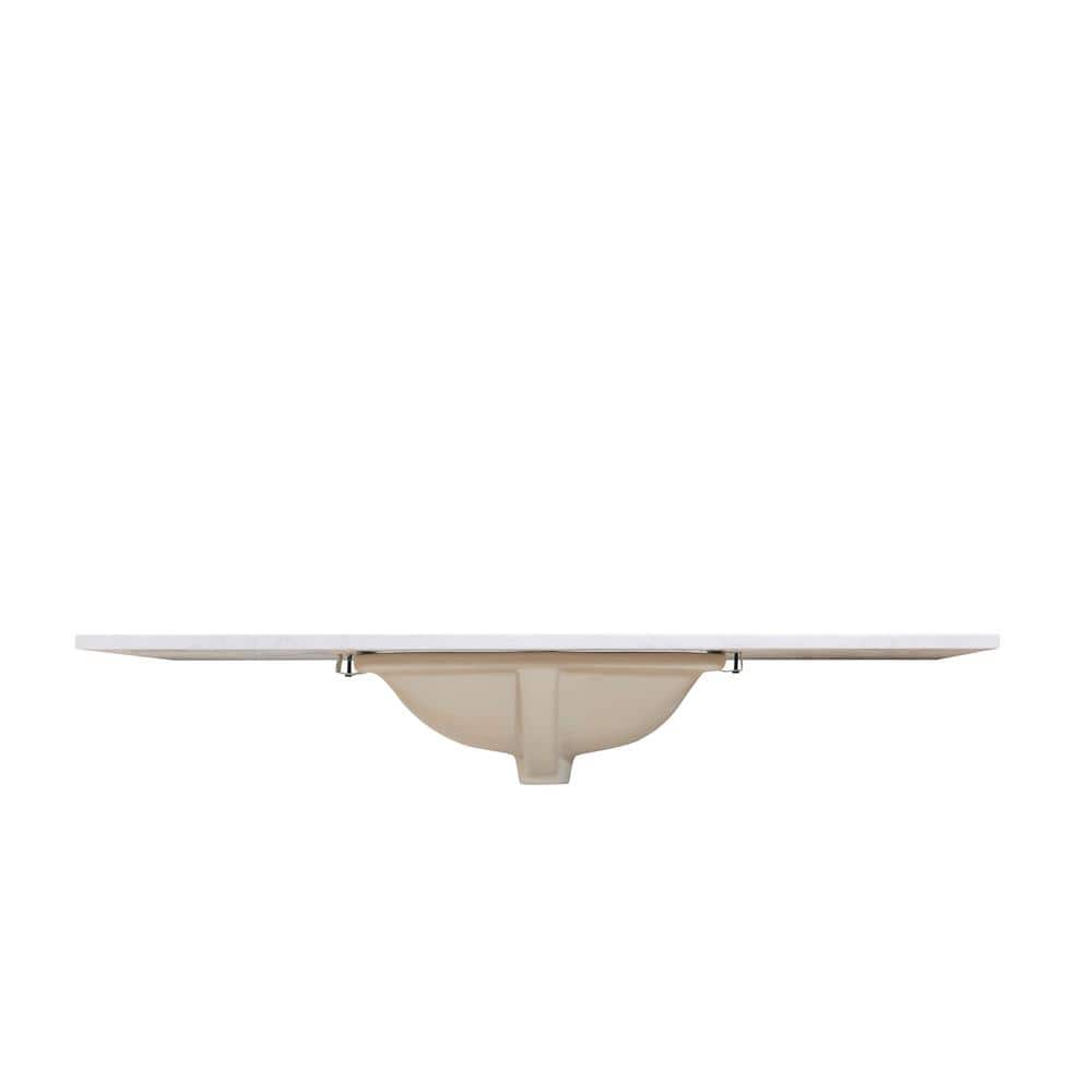 Aosta White 49" Composite Stone Vanity Top with Sink
