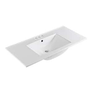 Soma 48 in. Drop-In Ceramic Bathroom Sink in White