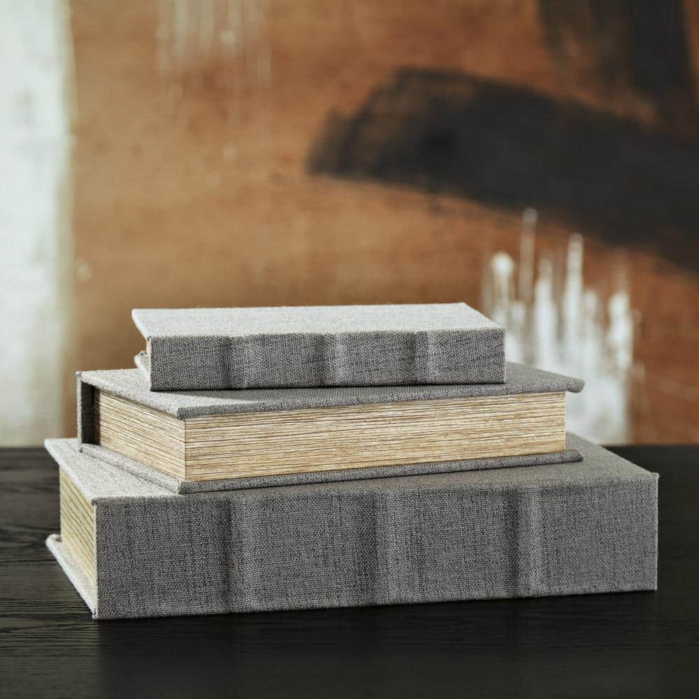 Jolina Gray Velvet-Lined Keepsake Box Set of 3